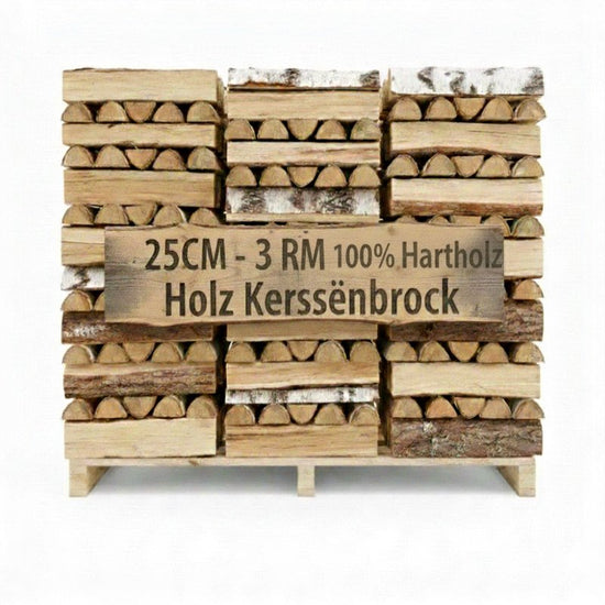 Brennholz 25cm Hartholz 3 RM Palette – Trocken & Ofenfertig Hochleistung