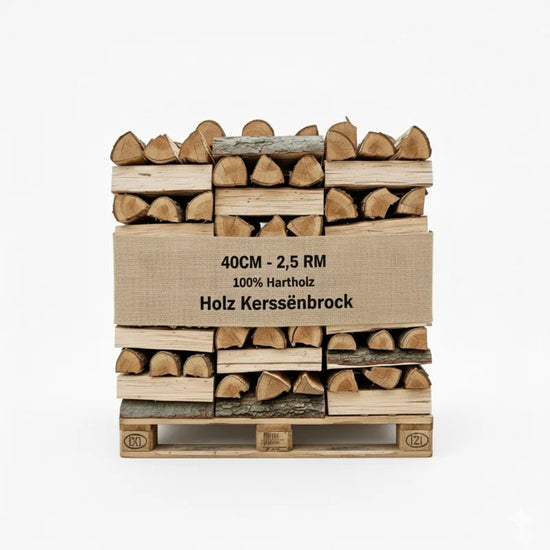 Premium Brennholz 40 cm Extra Trocken 2,5 RM Palette Hartholz Ofenfertig