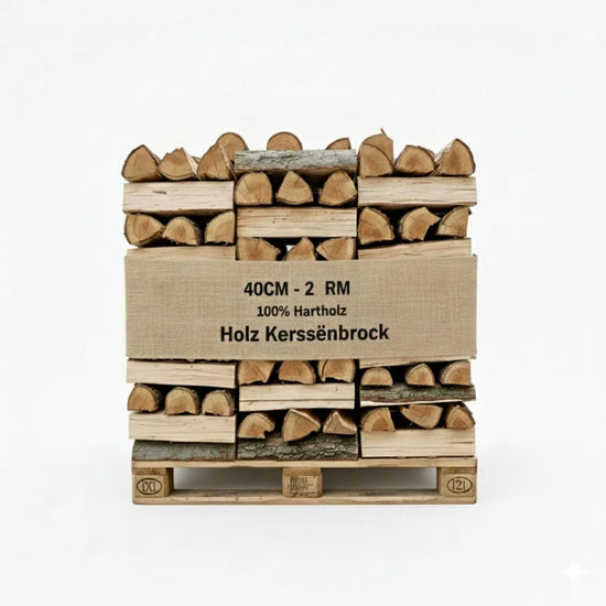Premium Brennholz 40 cm Extra Trocken 2 RM Palette Kaminfertig Hartholz