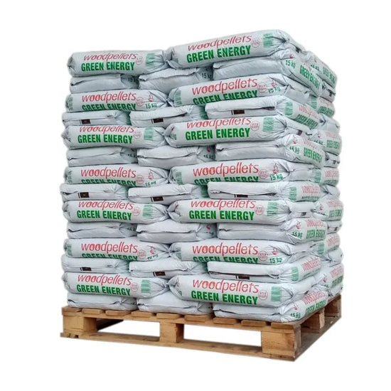 Green Energy Premium Holzpellets 975kg Palette – 65 Säcke à 15kg DINplus ENplus A1