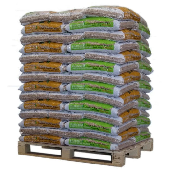 Starforest Premium Holzpellets 1050kg Palette – 70 Säcke à 15kg Naturbelassen 6mm