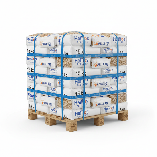 Helios Premium Holzpellets 975kg Palette – 65 Säcke à 15kg DINplus ENplus A1