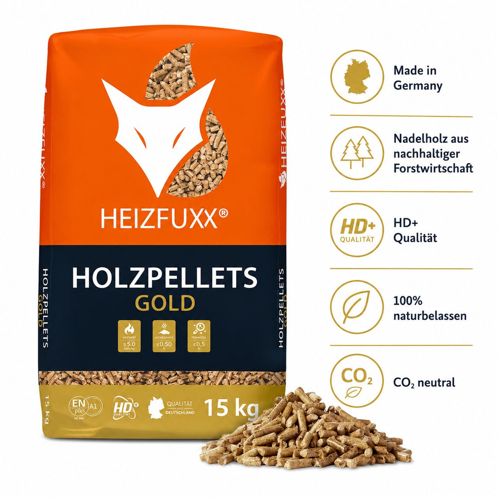 Heizfuxx Holzpellets 6 mm ENplus A1 – Palette 990 kg (66 × 15 kg)